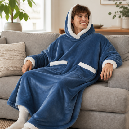 Bluza Nuzly niebieska, dwie kieszenie