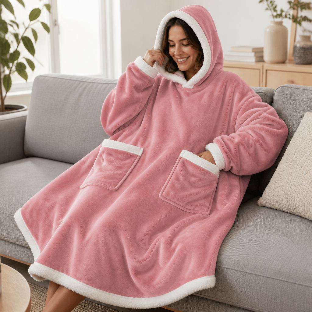 Bluza Nuzly różowa, dwie kieszenie
